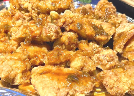 若鶏のから揚げ     油淋鶏ソース